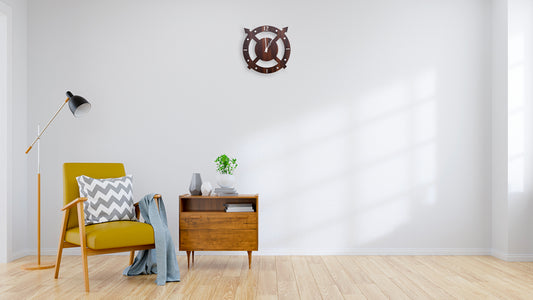 Arrow-Themed Modern Wooden Wall Clock – Artistic Open-Frame Design by Wood Heart