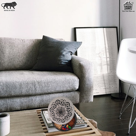 Elegant Round Wooden Dry Fruit Box