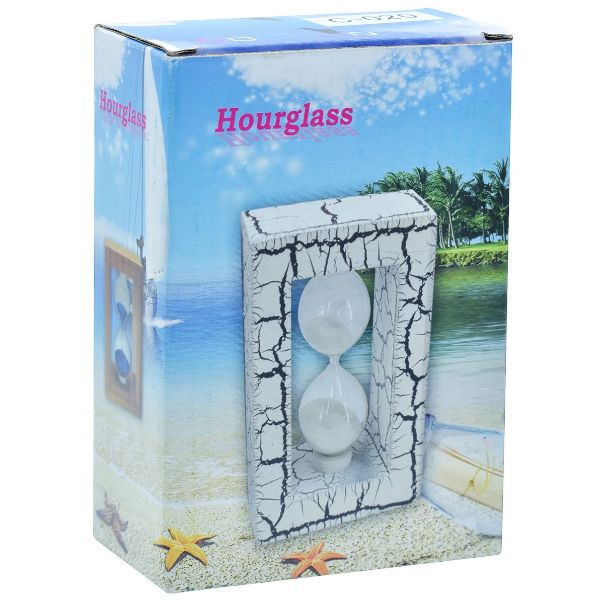 Natural Wooden Frame Hourglass Timer – Purple Sand