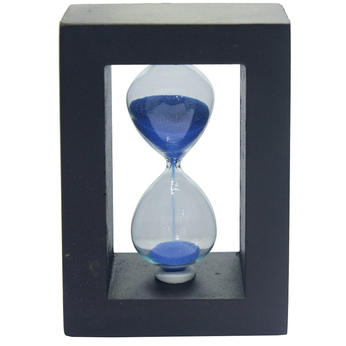 Modern Wooden Frame Hourglass Timer – Blue, White & Purple Sand