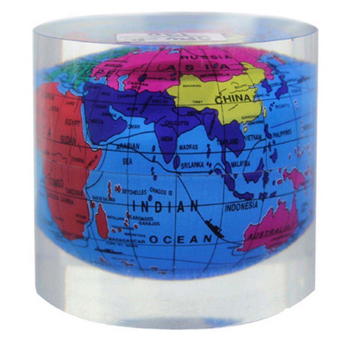 Clear Cylinder Globe Paperweight