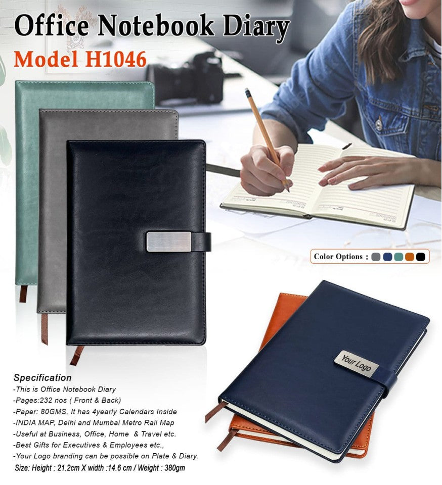 Premium Office Notebook Diary – Sleek Metallic Accent Edition