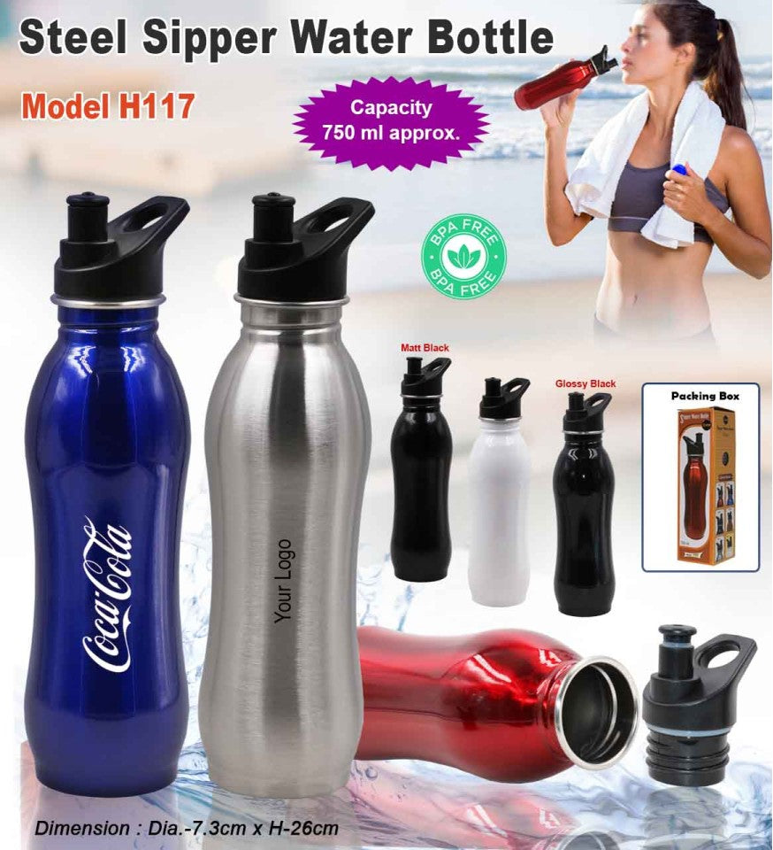 HydraSip 750ml Stainless Steel Sipper Bottle – BPA-Free Sports Edition