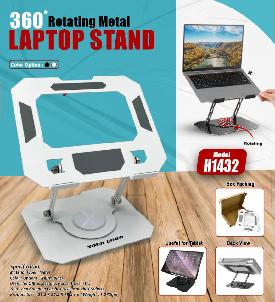 SpinFlex™ 360° Rotating Metal Laptop & Tablet Stand