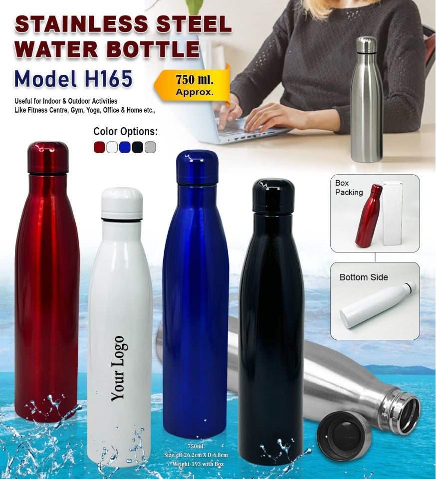 AquaCurve 750ml Stainless Steel Water Bottle – Sleek Insulated Style