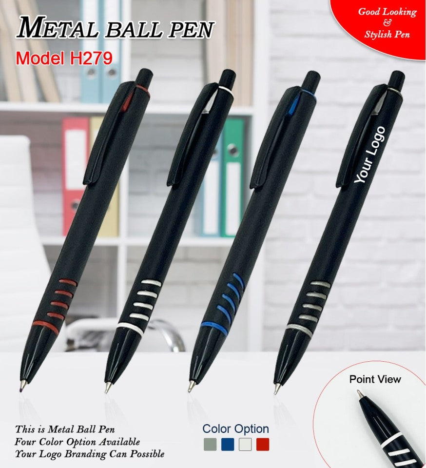 ProGrip™ Striped Metal Ball Pen