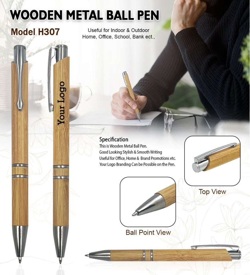 EcoElegance™ Wooden Metal Ball Pen