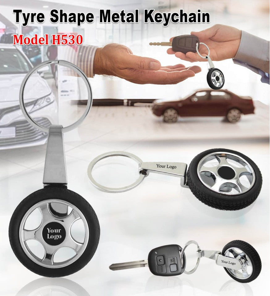Tyre Shape Metal Keychain