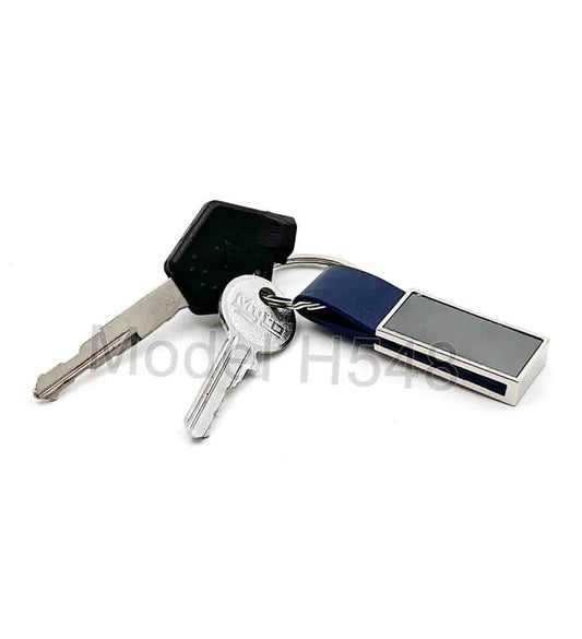 Rotating Oval Metal Keychain