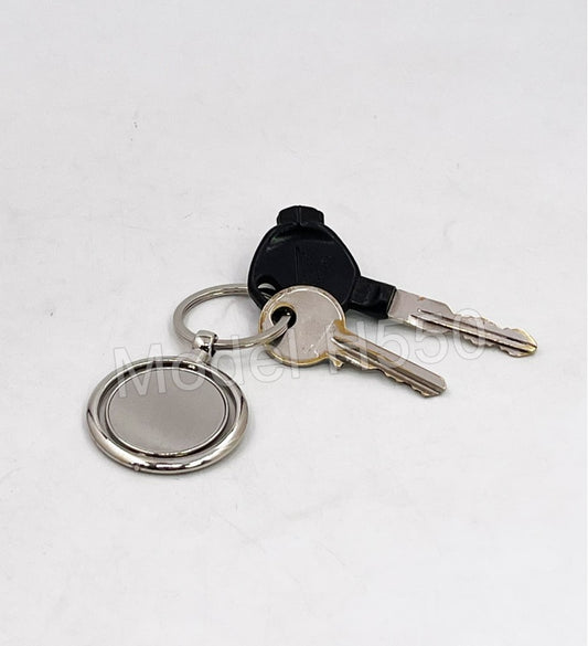 Rotating Round Shape Metal Keychain