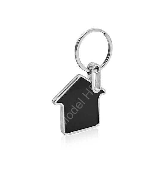 Home Shape Metal Keychain