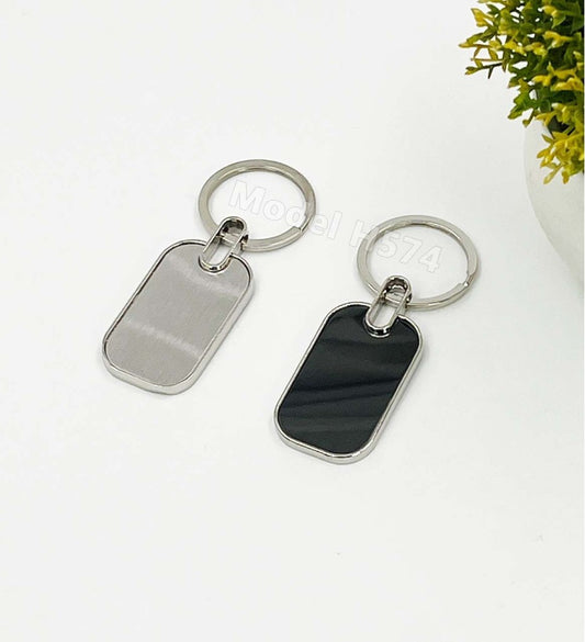 Rounded Rectangle Metal Keychain