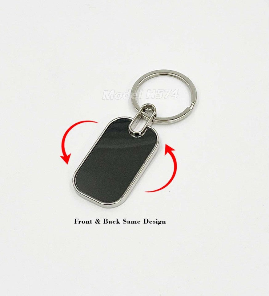 Rounded Rectangle Metal Keychain