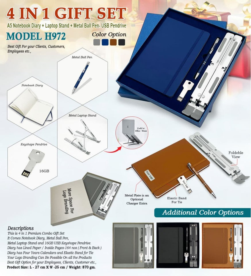 PrestigePro 4-in-1 Executive Gift Set With 16GB Pendrive