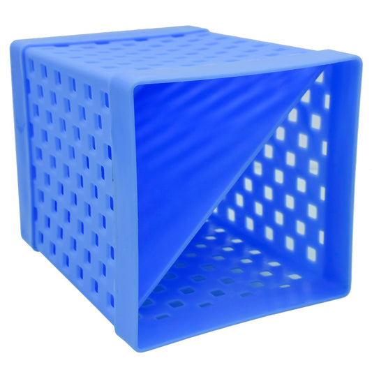 Square Perforated Plastic Pen Holder – Blue
