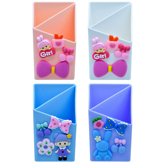 Cute Cartoon-Themed Slanted Pen Holder