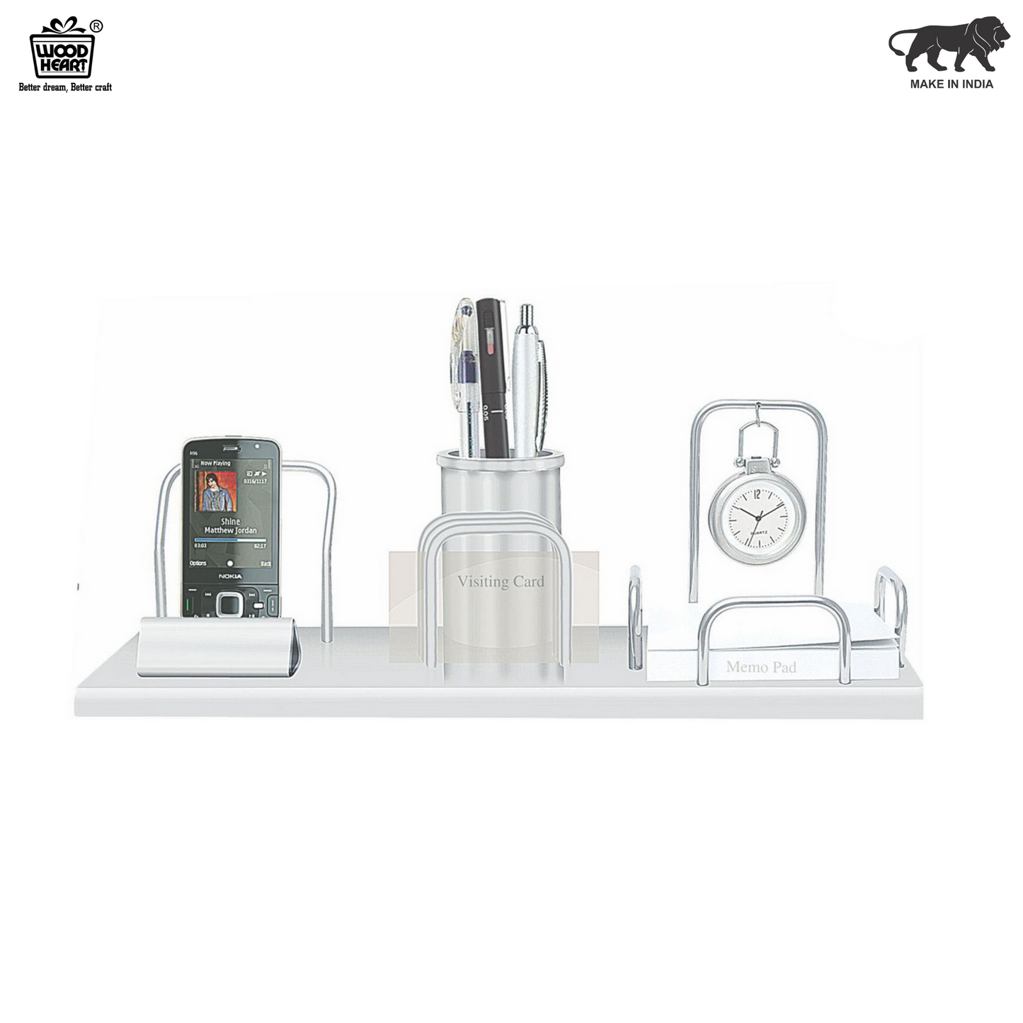 Multipurpose Desk Organizer with Hanging Clock