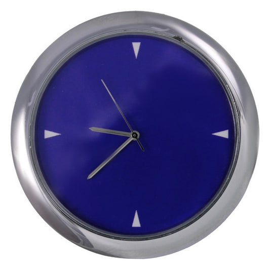 Blue Finish Mini Desk Clock with Chrome Trim