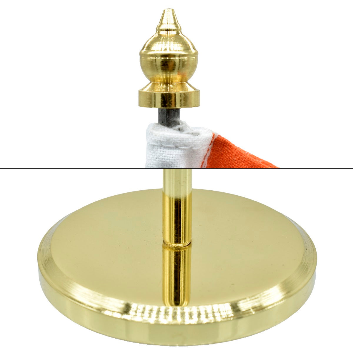 Premium Indian Table Flag on Tall Gold-Plated Stand