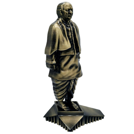 Wood Heart Sardar Vallabhbhai Patel Antique Brass Metal Statue
