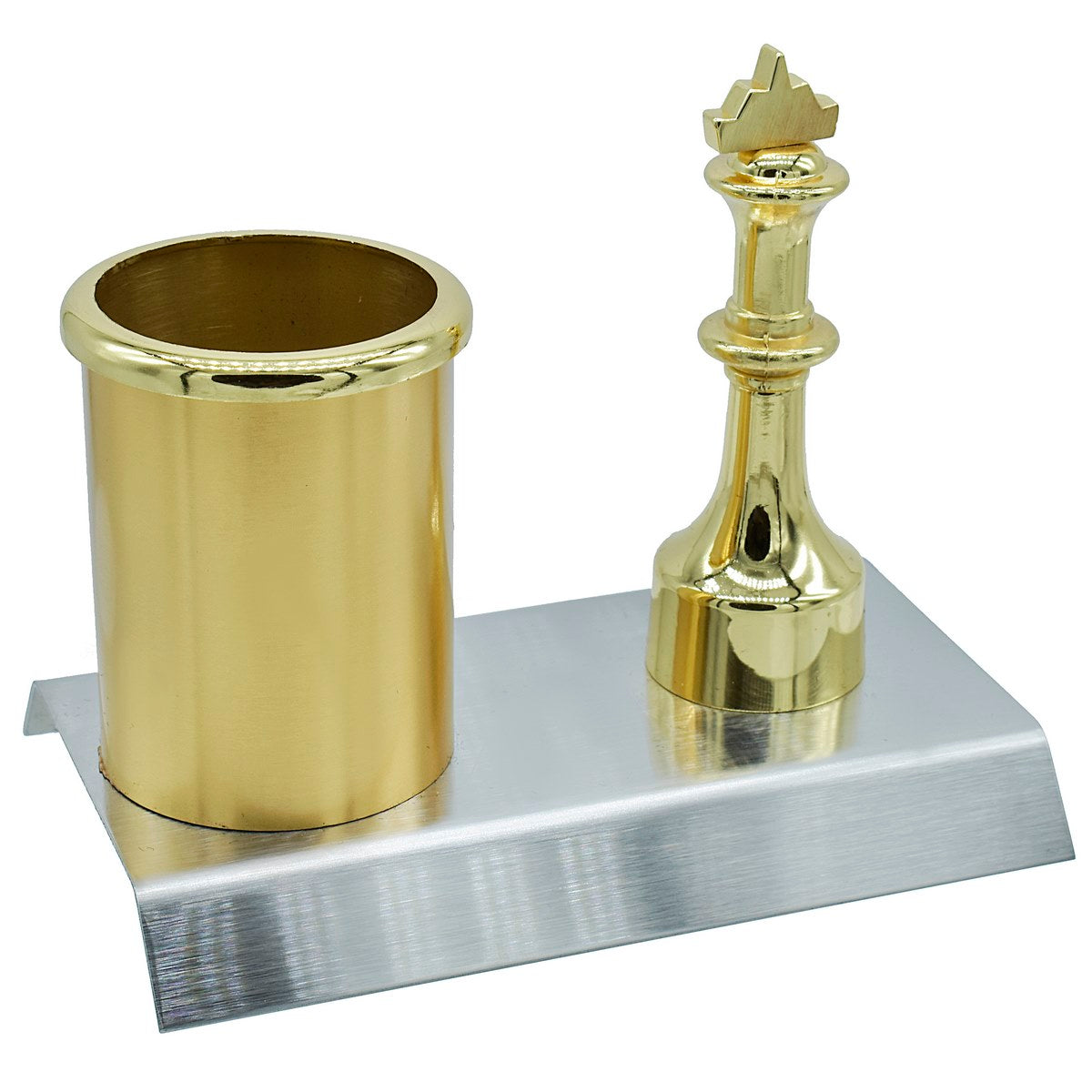 Wood Heart Chess King Pen Holder