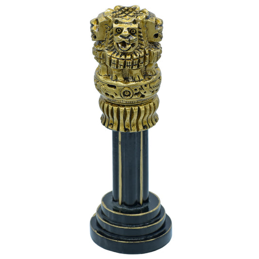 Wood Heart Ashoka Pillar on Tall Column Base