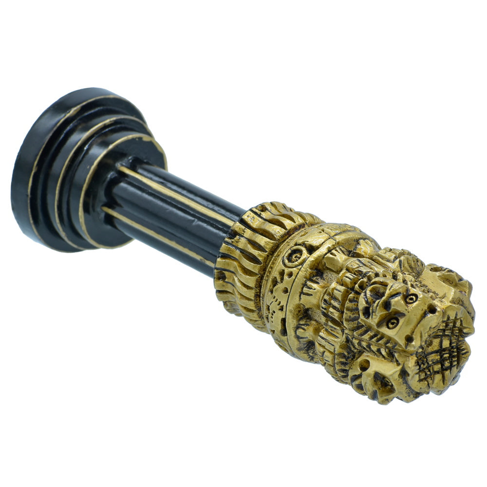 Wood Heart Ashoka Pillar on Tall Column Base