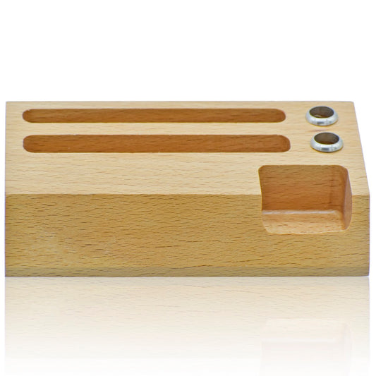 Premium Wooden Pen & Mobile Holder Dock