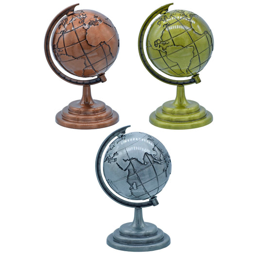 Vintage Brass Finish Mini Globe – Desk & Decorative Accent