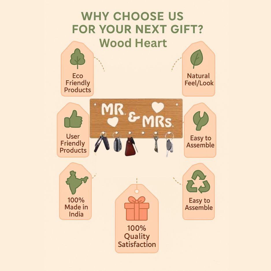 Mr. & Mrs. Wooden Key Holder