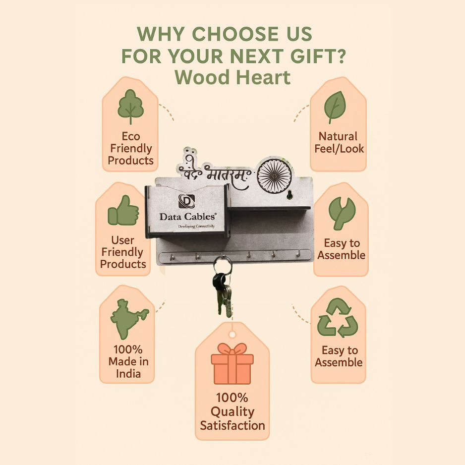 "Vande Mataram" Wall Organizer & Key Holder – Patriotic Edition