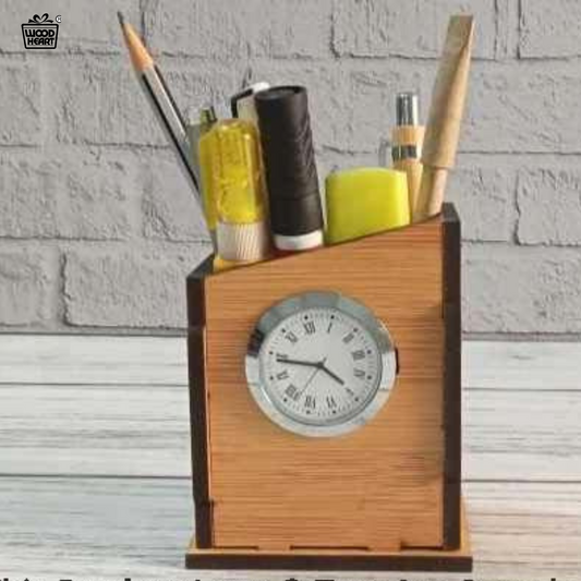 WoodHeart Asymmetric Wooden Desk Clock