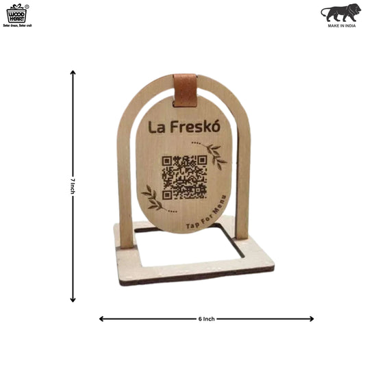 Wooden QR Code Table Stand – La Freskó Menu Display