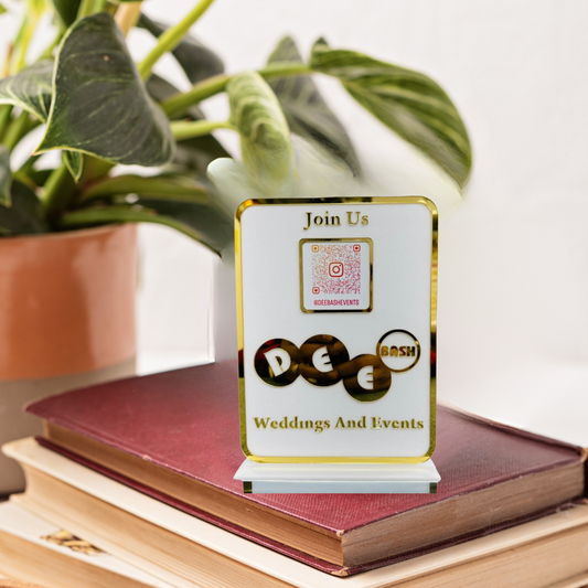 Custom Wedding & Events Acrylic QR Code Stand – Dee Bash Events