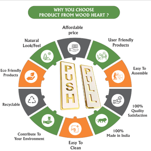 Luxury Gold-Plated Push & Pull Door Signs – Vertical Design