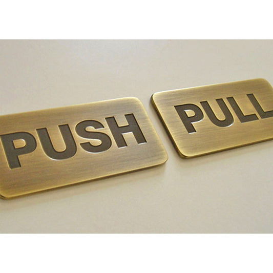 Vintage Brass Push & Pull Door Sign Plates
