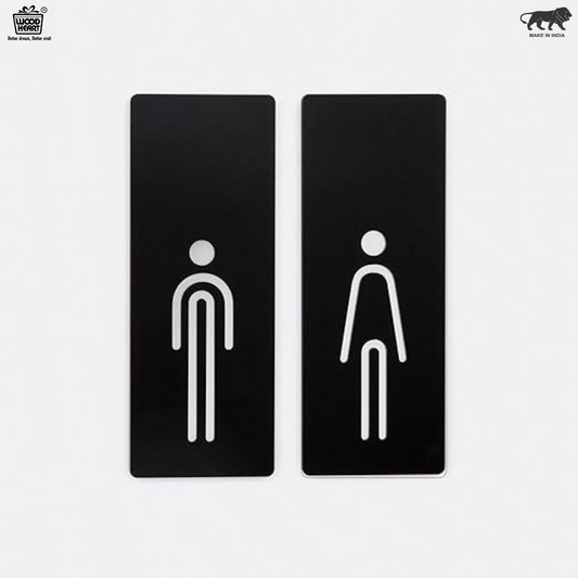 Minimalist Black & White Gents & Ladies Restroom Sign Set