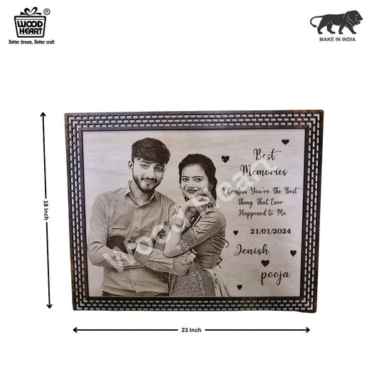 Personalized Wooden Photo Frame | Custom Best Memories Couple Gift Plaque