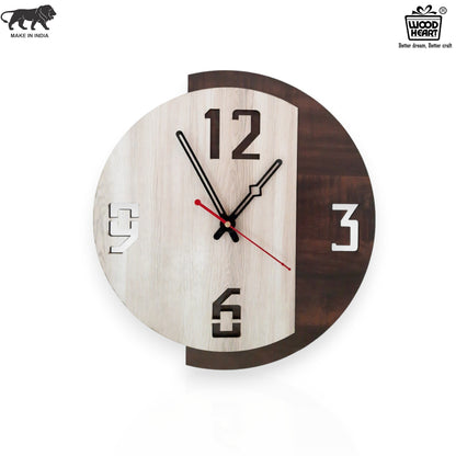 Modern Dual-Tone Wooden Wall Clock | Stylish Minimalist Design by Wood Heart