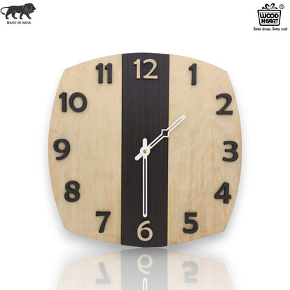Two-Tone Vertical Stripe Wooden Wall Clock