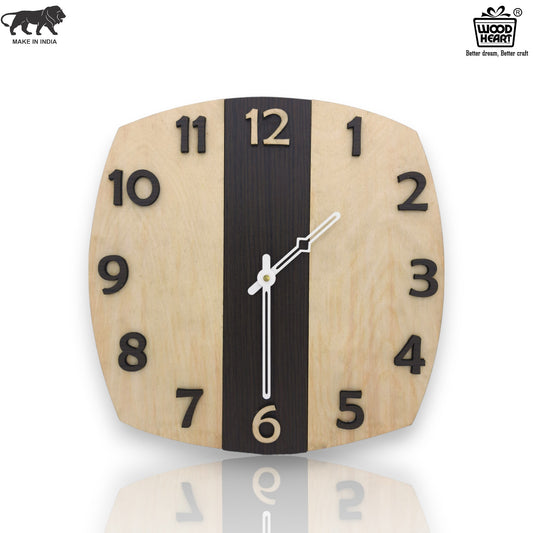Two-Tone Vertical Stripe Wooden Wall Clock