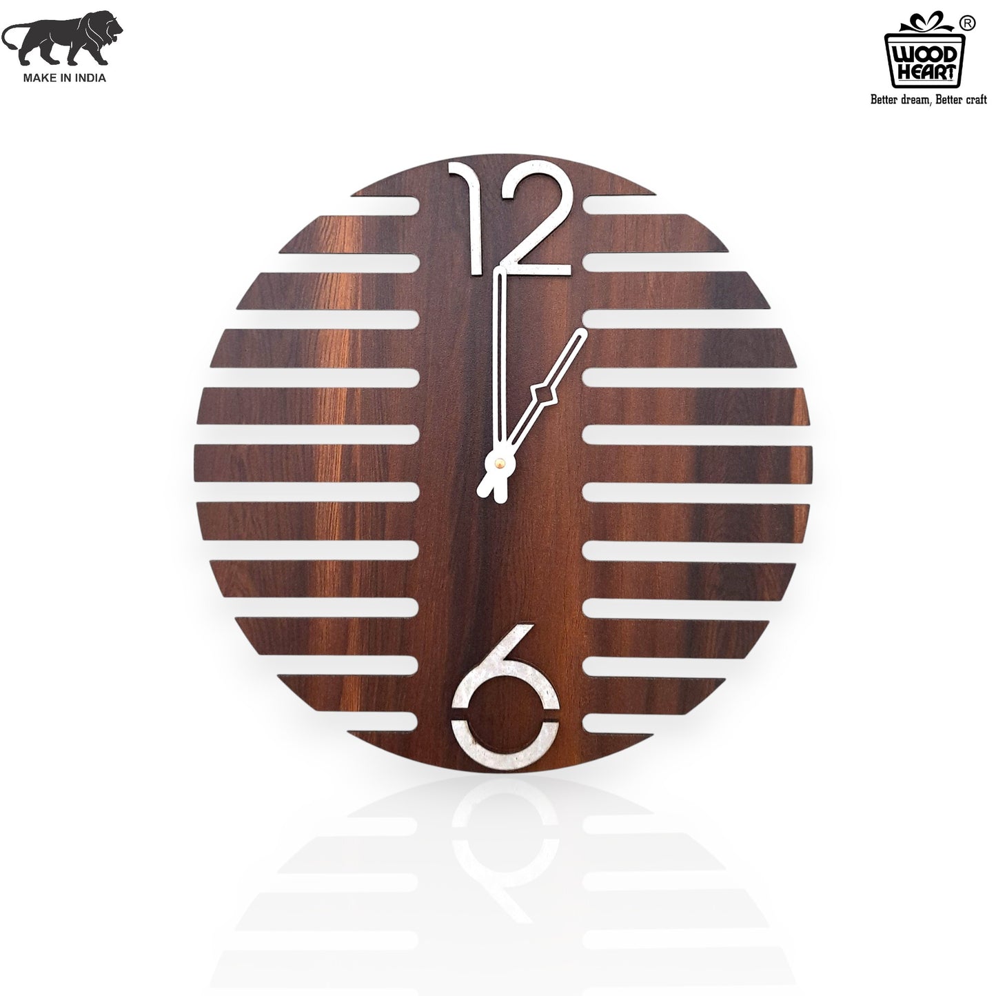 Minimalist Layered Wooden Wall Clock – Geometric 3D Design by Wood Heart
