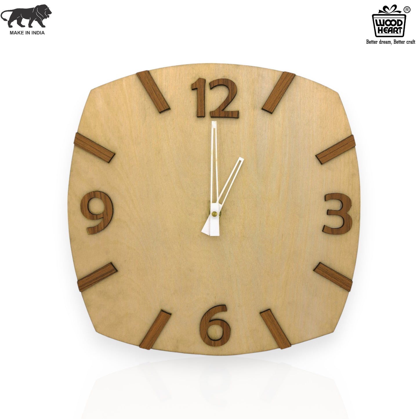 Tone Vertical Stripe Wooden Wall Clock – Light & Dark Contrast Design by Wood Heart