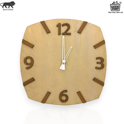 Tone Vertical Stripe Wooden Wall Clock – Light & Dark Contrast Design by Wood Heart