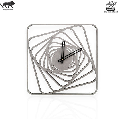 Geometric Designer Wall Clock – Abstract Spiral Pattern in Concrete Finish