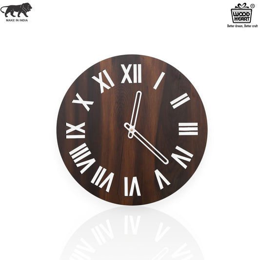 Classic Roman Numeral Wooden Wall Clock – Vintage Look with Modern Craftsmanship