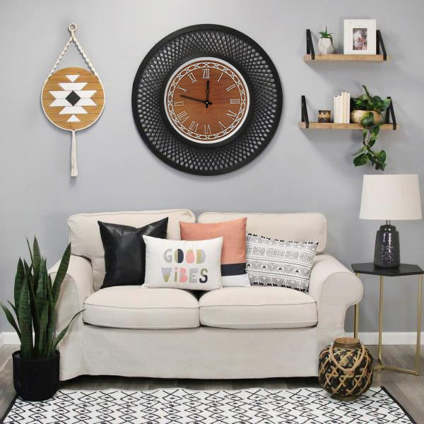 Classic Roman Numeral MDF Wall Clock – Elegant Round Design by Wood Heart