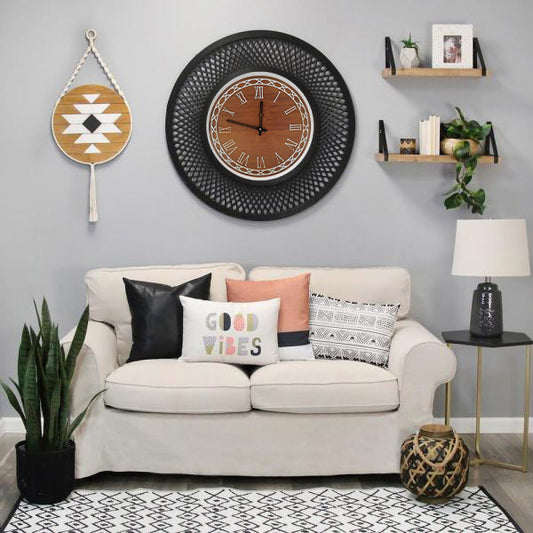 Classic Roman Numeral MDF Wall Clock – Elegant Round Design by Wood Heart