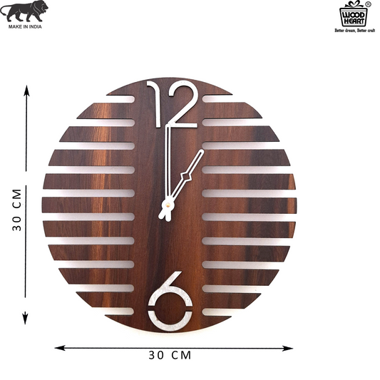 Minimalist Layered Wooden Wall Clock – Geometric 3D Design by Wood Heart