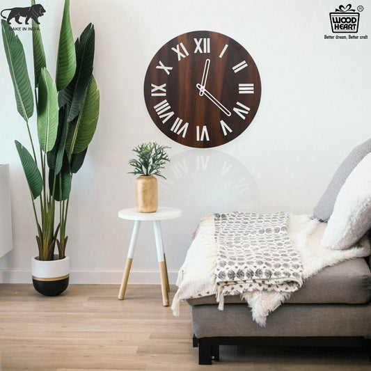 Classic Roman Numeral Wooden Wall Clock – Vintage Look with Modern Craftsmanship